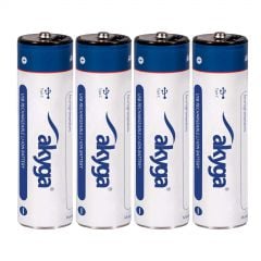 Li-Ion аккумулятор AA LR06 USB-C Akyga AK-BC-06 1.5V / 1750mAh 4шт