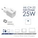 additional_image Зарядное устройство AK-CH-22 USB-C PD 5-12V / max. 3A 25W Quick Charge 3.0 GaN