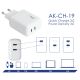 additional_image USB Зарядное устройство AK-CH-19 2x USB-C PD 5-12V / max. 3A 40W Quick Charge 3.0