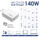 additional_image Зарядное устройство AK-CH-24 USB-A + 3x USB-C PD 5-28V / max. 5A 140W Quick Charge 3.0 GaN